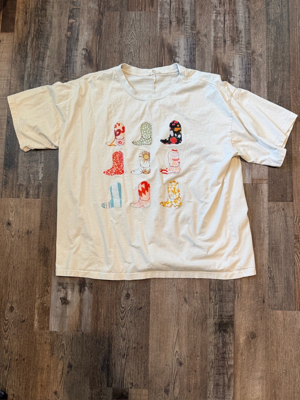 Easel Cowboy Boot Oversized Tee